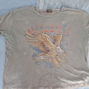 MOTHER oversized Goodie goodiefaded black 'Wilder' Graphic Tee